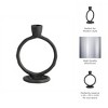 Sagebrook Home Round Ring Taper Candle Holder - Contemporary Circular Abstract Metal Candle Display for Home - 3 of 4