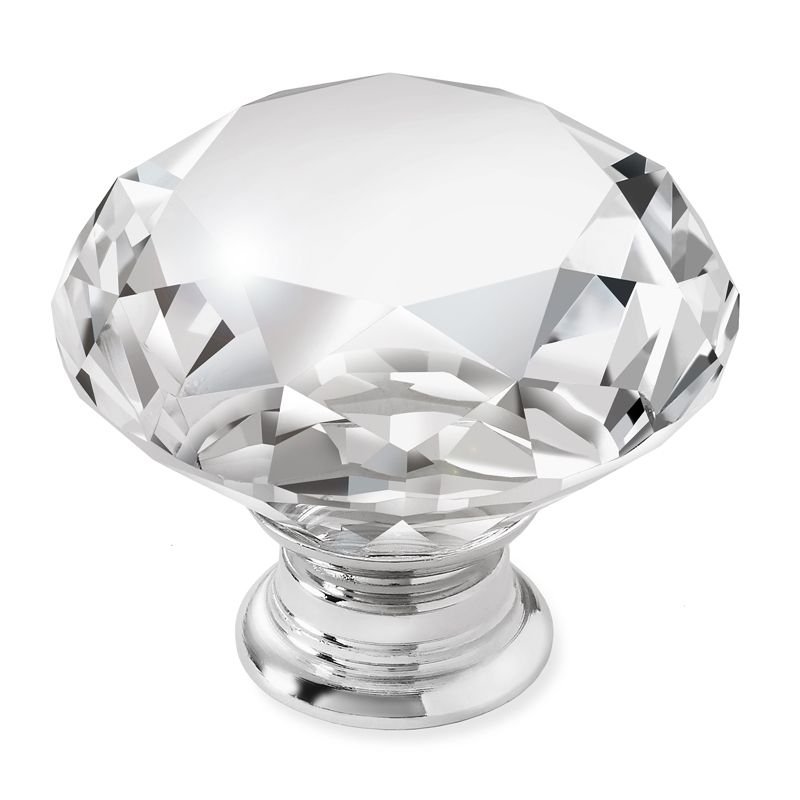 Cauldham Premium Glass Crystal Kitchen Cabinet Knobs Pulls (1-5/8" Diameter) - Dresser Drawer/Door Hardware - Style C444, 1 of 7