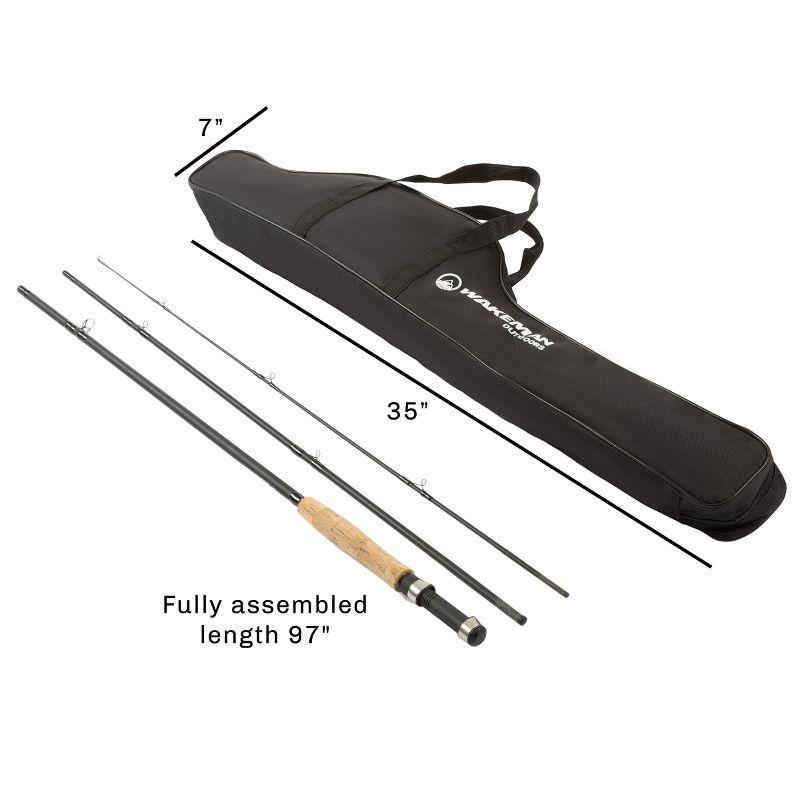 Leisure Sports 97" Collapsible Fiberglass and Cork Fishing Rod With Carry Case and Accessories, 4 of 8