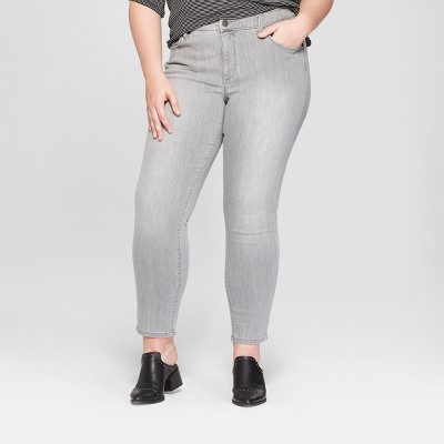 plus size grey skinny jeans
