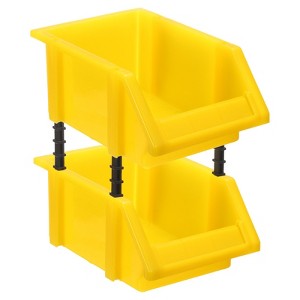 Unique Bargains Plastic Stackable Garage Closet Organization Shelf Bins 2 Pcs - 1 of 4