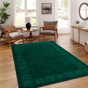 Area Rugs: Washable Non-Slip Simple Geometric Carpet, Soft Low Pile Foldable Stain Resistant Rugs for Bedroom, Home - 1 of 4