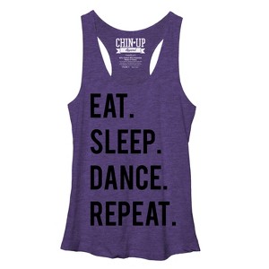 Women's CHIN UP Eat Sleep Dance Repeat Racerback Tank Top - 1 of 3