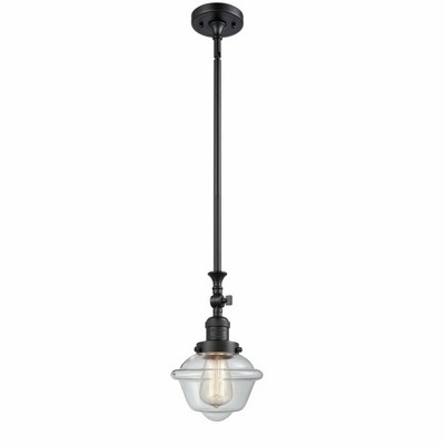 Oxford - 1 Light Stem Hung Tiltable Mini Pendant In Traditional Style-12 Inches Tall and 7.5 Inches Wide