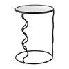 HomeRoots 24" Black Mirrored Glass and Steel Round Abstract End Table - 4 of 4