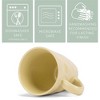 Elanze Designs Dimpled Yellow 12 ounce Glossy Ceramic Mugs Matching Set of 4 - 3 of 4