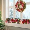 Christmas Garland, 6 Ft Christmas Lighted Garland with Snowflake, Xmas Balls, PineCones and Bow for Mantle Stairs Railing Christmas Decor - 2 of 4