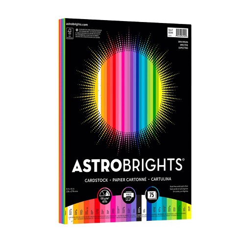 Astrobrights Neenah Cardstock 8.5 x 11 65lb 75ct Bright White