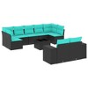 vidaXL 10 Piece Patio Sofa Set with Cushions Black Poly Rattan - 4 of 4