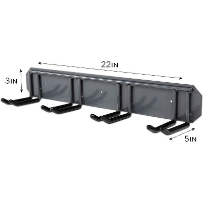 Heavy Duty Powder-Coated Wall-Mounted Ski Rack for 4 Pairs