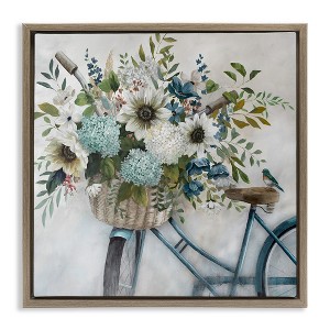 Stupell Industries Floral Bike Basket, 25" x 25" - 1 of 4