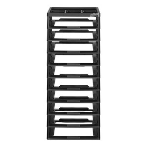 VEVOR Plastic Storage Organizer, 10-Tier Large Capacity with Organizer Top, Black Frame Only, PP Material Multifunctional Scrapbook Storage, Black - 1 of 4