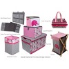 Bacati - Elephants Pink/Gray Laundry Hamper with Wooden Frame - 3 of 4