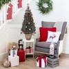GustoWave 3 ft Pre-Lit Artificial Christmas Tree Tabletop with 78 Warm White Lights,Flocked Potted Christmas Tree with Berry Clusters,Green - 2 of 4