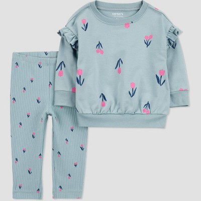 Carter's Just One You®️ Baby Girls' Tulip Top & Bottom Set - Blue/Pink