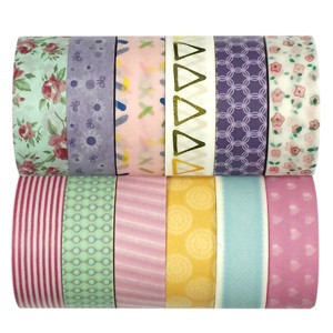 Wrapables Washi Tapes Decorative Masking Tapes, Set of 12 - 1 of 4