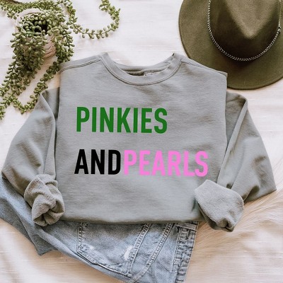 Simply Sage Market Women's  Garment Dyed Graphic Sweatshirt Pinkies and Pearls
