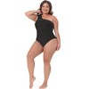 Agnes Orinda Women's Plus Size One Shoulder Tie Knot Tummy Control One Piece Swimsuit Sets - image 3 of 4