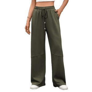Coolmee Women's Baggy Wide Leg Lounge Casual Pajama Sweat Pants - 1 of 4