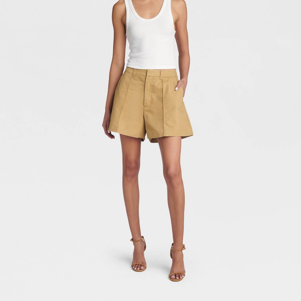 KBB by KAHLANA Women's 'The Flared Chino Shorts' - Brown 14