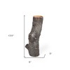 HomeRoots 14" Brown Faux Bois Cylinder Polyresin Table Vase - 3 of 4