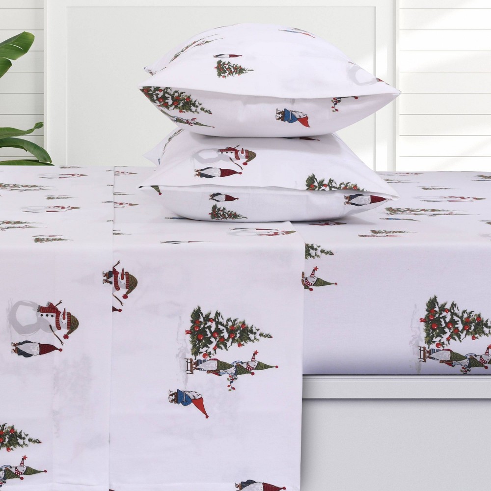 Azores Home California King Gnomes Cotton Flannel Extra Deep Pocket Sheet Set