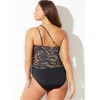 Swimsuits for All Women's Plus Size Adjustable One Shoulder Tankini Top - 3 of 4