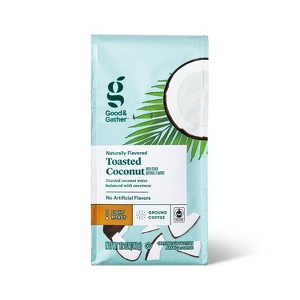 Naturally Flavored Toasted Coconut Light Roast Ground Coffee - 12oz - Good & Gather™ - 1 of 4