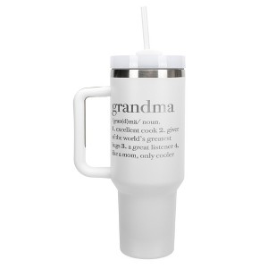 Elanze Designs Grandma Definition Like Mom Only Cooler 40 oz. Stainless Steel, Large Water Bottle Coffee Mug, Spill & Leak Resistant, Thermal Travel - 1 of 1