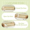 LOVMOR Twin Size Bed Floor Bed with Safety Guardrails and Door for Kids - 3 of 4