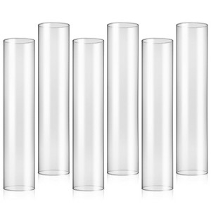 10Pcs Open Ended Clear Glass Hurricane Candle Holder , 2.5" W x 12" H Sleeve Bottomless Glass Cylinder Candleholder for Candlestick Holders - 1 of 4