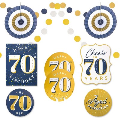 Sparkle and Bash 12 Pieces 70th Birthday Party Supplies, Table Centerpieces, Wall Ceiling Decorations Confetti String