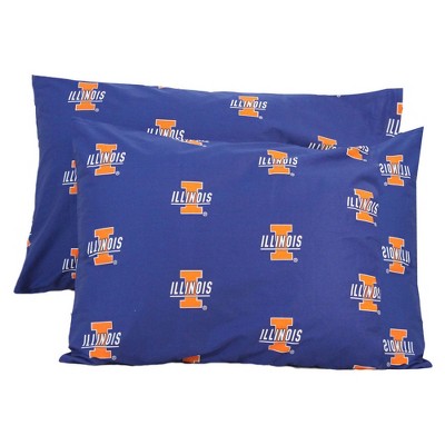 NCAA Pillowcases Two-Pack Blue Set - Illinois Fighting Illini..