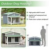 YOOCOZZ 47.2" Large Wooden Dog House with Porch and 2 Doors - 3 of 4