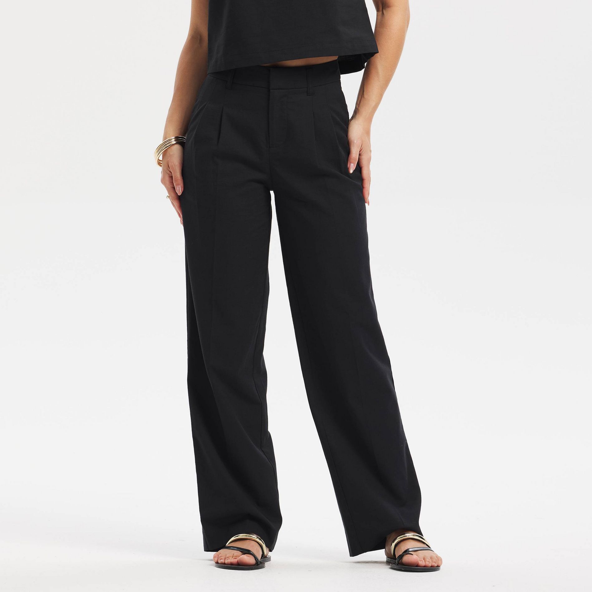 Women's High-Rise Full Wide Leg Trousers - A New Day™