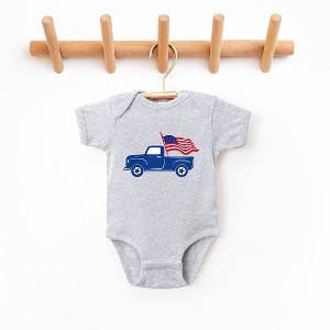 The Juniper Shop Truck With Flag Baby Bodysuit - 1 of 2