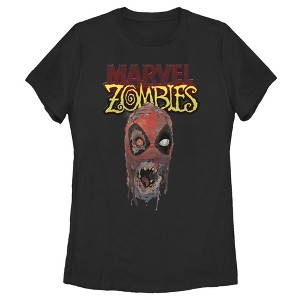 Women's Marvel Zombies Deadpool Face T-Shirt - 1 of 3