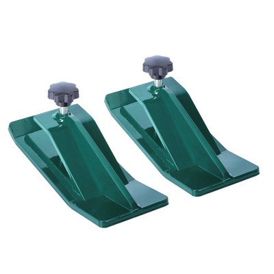 Tractor Bucket Protector 2pcs Ski Edge Protector Turf Tamer Skid Protector, Heavy Duty Steel Bucket Edge Anti-Skid Device, Bucket Attachment Green