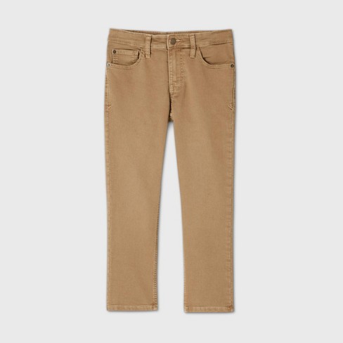 Boys' Super-Stretch Slim Fit Jeans - Cat & Jack™ Khaki 18 Husky