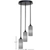 Toltec Lighting Empire 3 - Light Pendant in  Matte Black with 4” Gray Matrix Shade - 2 of 2