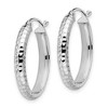 Black Bow Jewelry 3.5mm 10k White Gold Diamond Cut Oval Hoop Earrings, 22mm (7/8 Inch) - 2 of 4