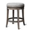 Maven Lane Alexander Backless Counter Stool in Reclaimed Oak Finish with Ash Grey Fabric Upholstery 27" - 2 of 4