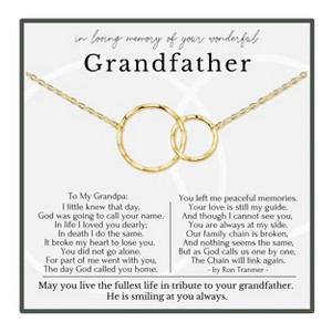 HOPE LOVE SHINE Memorial Necklace for Grandfather 2 Ring Silver Gold – In Loving Memory Jewelry, Loss of Grandpa Gift - 1 of 4