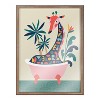 18" x 24" Blake Mid-Century Modern Giraffe in Bathtub Framed Printed Glass - Kate & Laurel All Things Decor - image 2 of 4