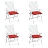 vidaXL Chair Cushion Set of 4 Red Oxford fabric (100% polyester) - 4 of 4