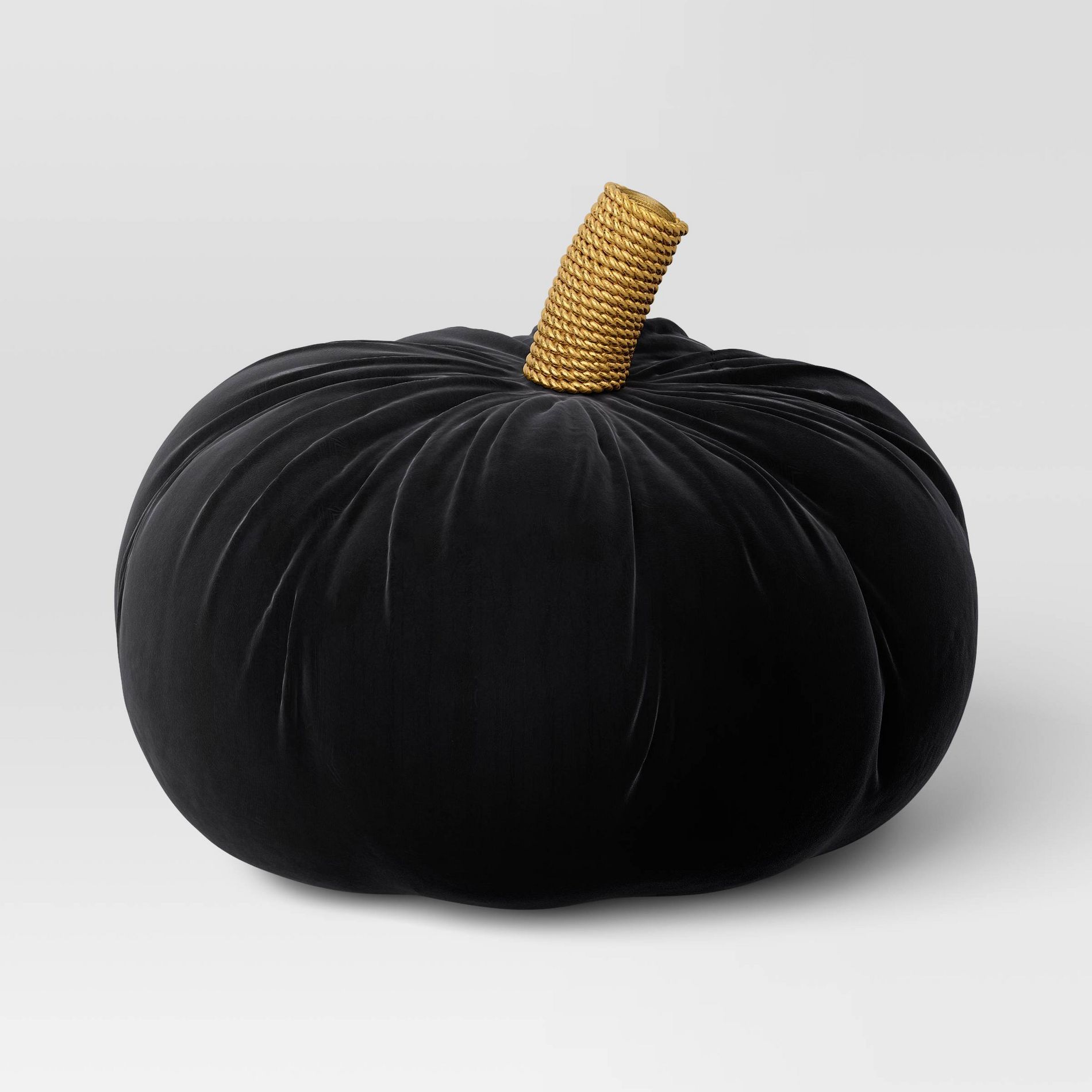 Shaped Velvet Pumpkin Black - Threshold™: Halloween Novelty Plush Throw Pillow, Indoor Decor, Polyester Fill
