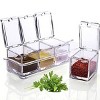 Aoibox Clear Seasoning Rack Spice Pots - 4 Piece Acrylic Seasoning Box with Cover and Spoon - Storage Container for Condiments - 3 of 4