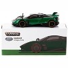 Pagani Huayra BC Trifoglio Verde Green Metallic and Black w/Yellow Stripes "Global64" Series 1/64 Diecast Model by Tarmac Works - 3 of 3