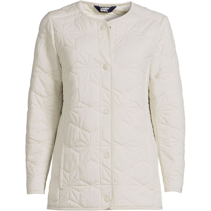 Lands' End Women's Cotton Quilted Long Insulated Jacket, 3 of 7