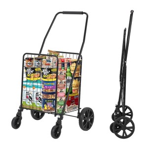 Folding trolley with foldable storage box, multifunctional trolley with 360° swivel wheels, high capacity and portable for kitchen, office - 1 of 4